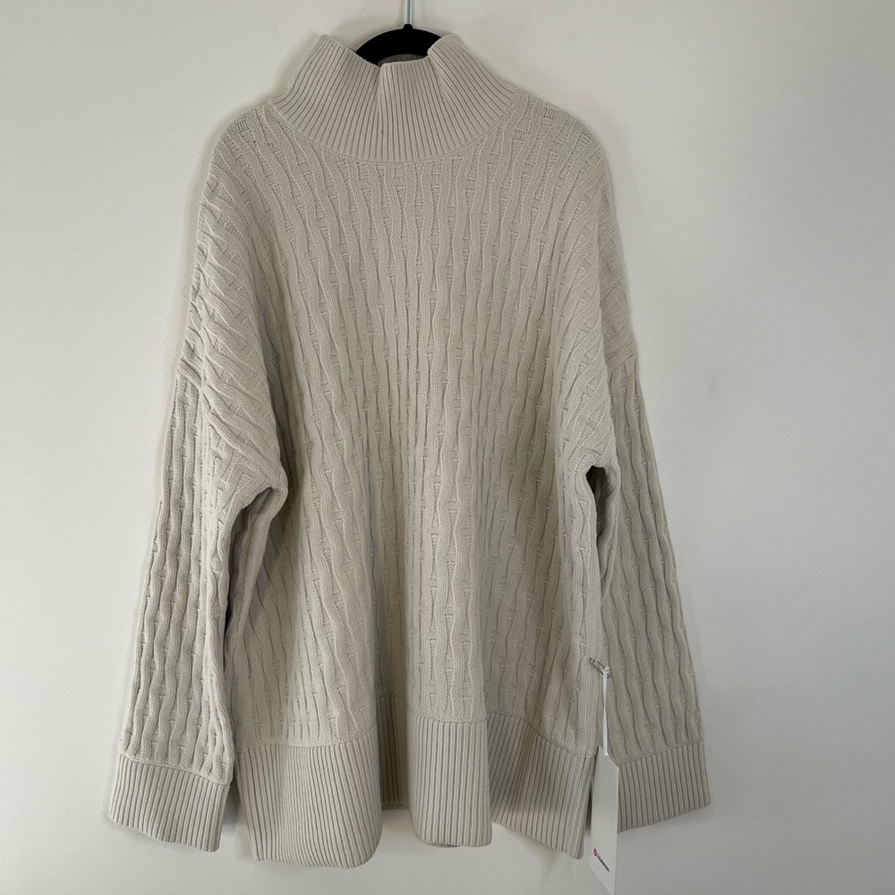 NWT Lululemon Cable Knit Relaxed Fit Sweater in Bone - Picture 6 of 15